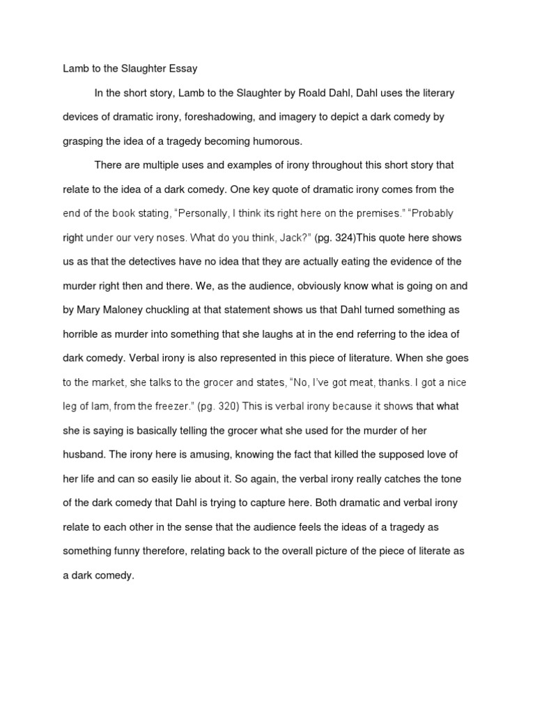 Lamb To The Slaughter Essay