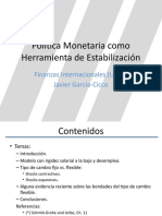 Política Monetaria Como Herramienta de Estabilización: Finanzas Internacionales (UTDT) Javier García-Cicco