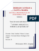 Tarea Teoria Individual 3. Atomo. Molecula. Formulas Quimicas