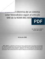 Instalación Eléctrica de Un Sistema Solar Fotovoltaico Según El Articulo 690 de La NOM-001-SEDE-2012