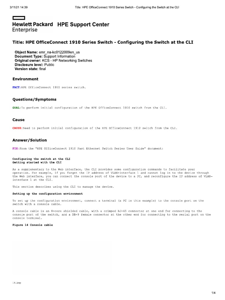 Switches HP Conexion Serial | PDF