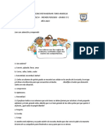 Institucion Educativa Hernan Toro Agudelo Evaluacion Etica - Primer Periodo - Grado 5°1 AÑO 2023
