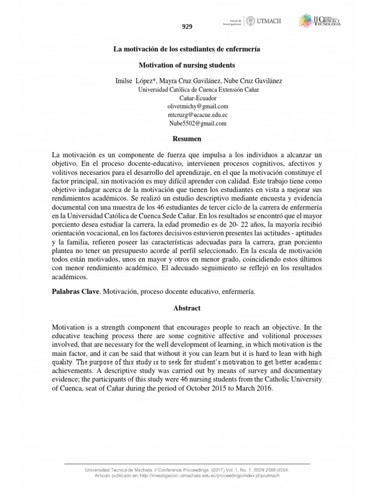 Motivación en Estudiantes de Enfermería | PDF | Motivación | Motivacional