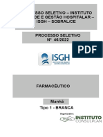 Processo seletivo para farmacêutico no ISGH de Sobral