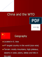 China's Entry into the WTO and Reforms