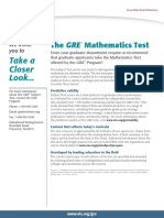GRE Mathematics Test - Fact Sheet