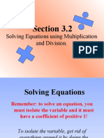 Section 3.2: Solving Equations Using Multiplication and Division