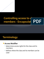 Controlling access to class members with encapsulation