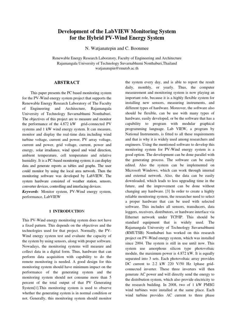 LabVIEW Monitoring | PDF | Photovoltaic System | Photovoltaics