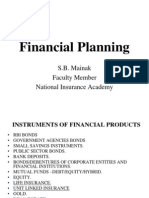 Financial Planning: S.B. Mainak Faculty Member National Insurance Academy