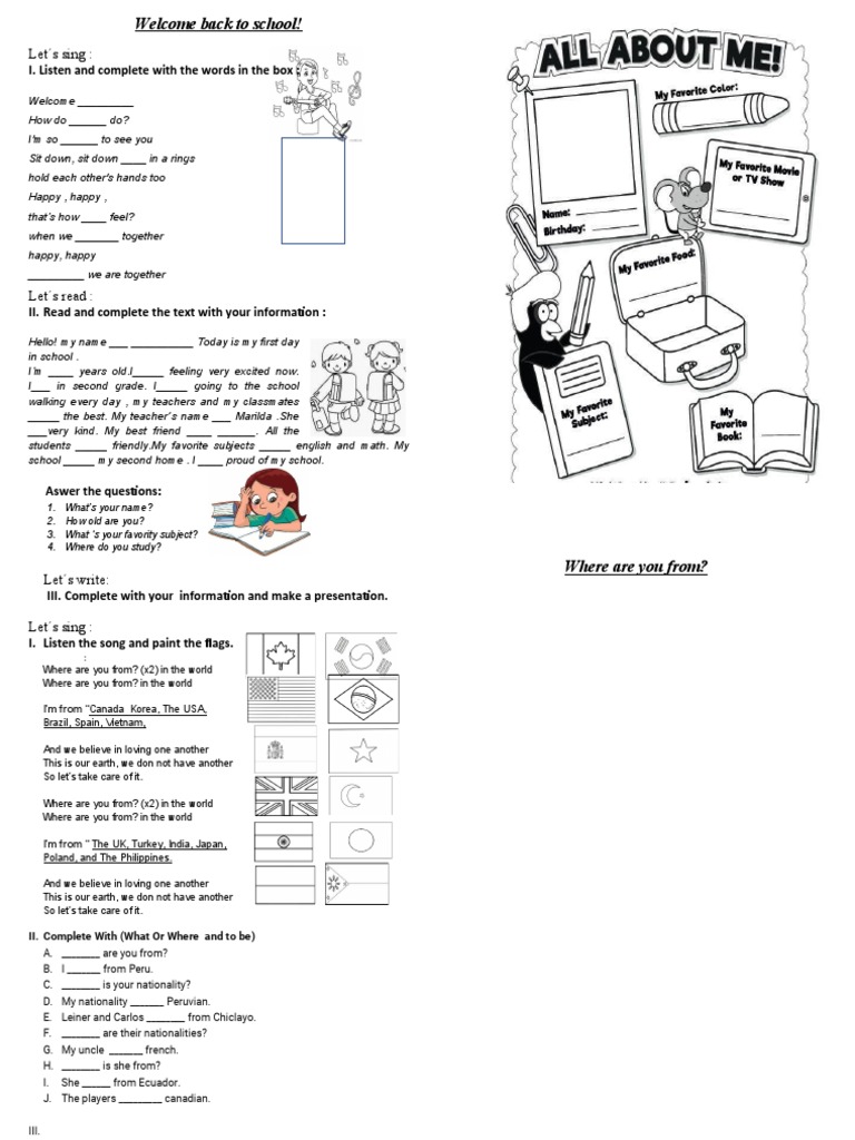 Welcome Back To School Pdf