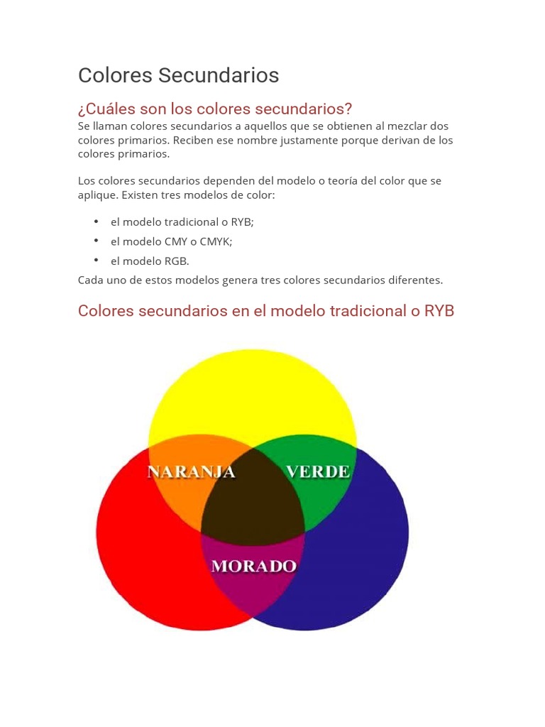 ¿Cuáles Son Los Colores Secundarios? | PDF