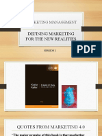 Marketing Management: Defining Marketing For The New Realities