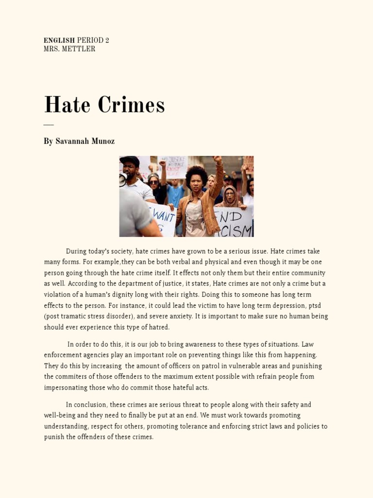 hate crime informative essay