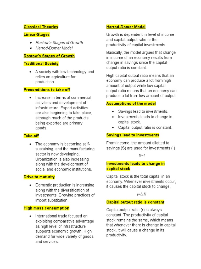 Classical Theory Of Economic Growth Pdf