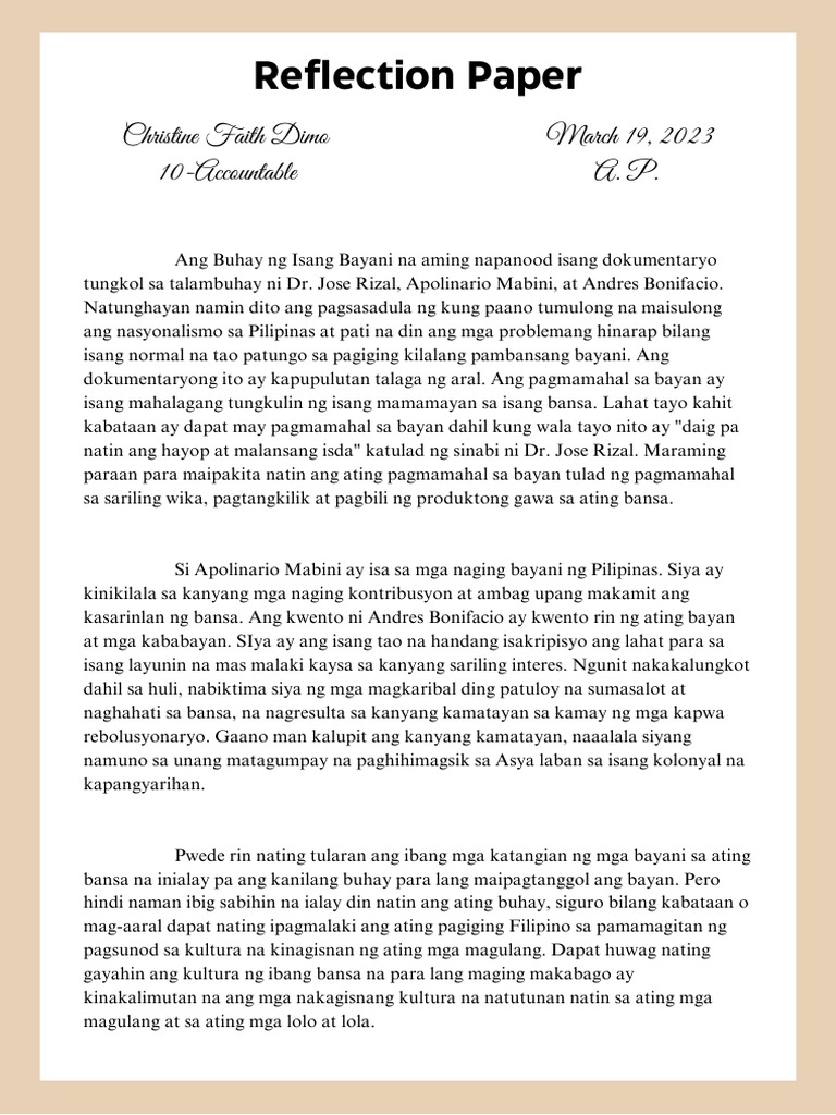 Reflection Paper | PDF