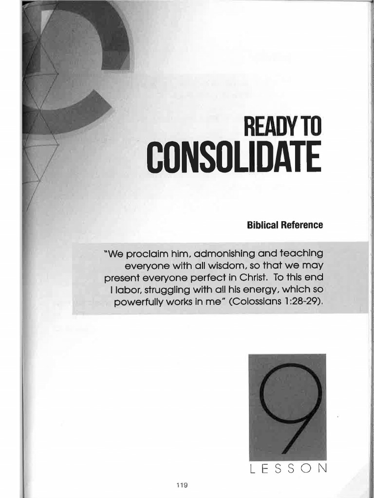 WEEK 9 Ready To Consolidate | PDF
