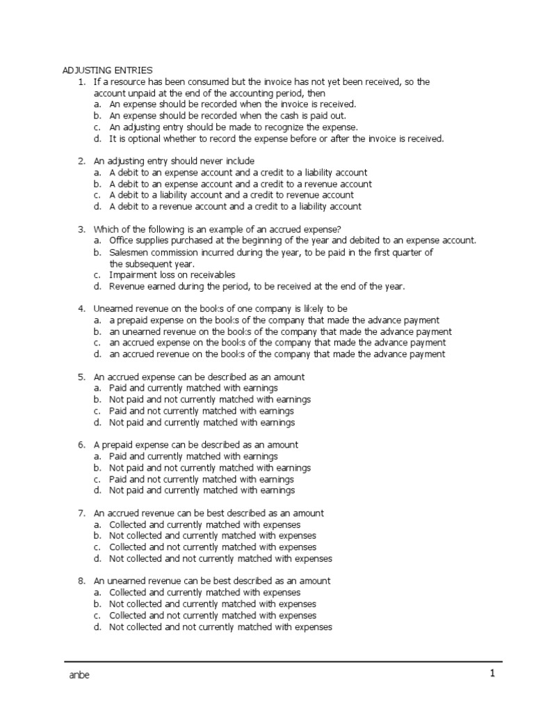 Adjusting Entries in Accounting Practice | PDF | Debits And Credits ...