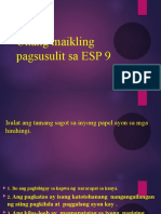 Unang Maikling Pagsusulit Sa ESP 9