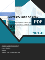 University Lord of Sipan: Faculty of Health Sciences Professional School of Human Medicine