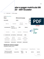 Consultar Valor A Pagar Matrícula SRI 2023 - ANT Ecuador