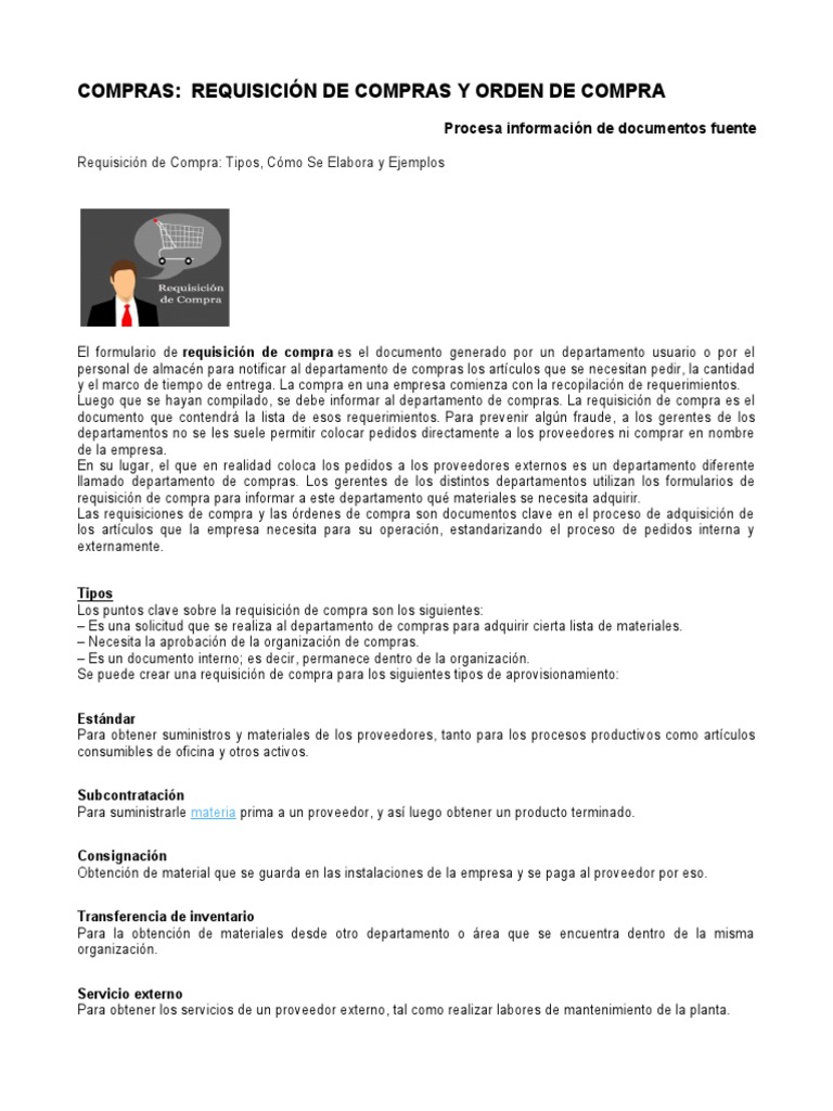 Compras: Requisición de Compras Y Orden de Compra | PDF | Precios ...