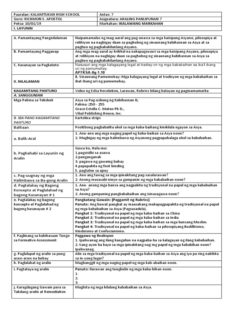 Balitaan A. Balik-Aral B. Paghahabi Sa Layunin NG Aralin | PDF