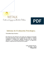 Informe de Evaluación Psicológica.: Chrismelina Rojas Ramirez