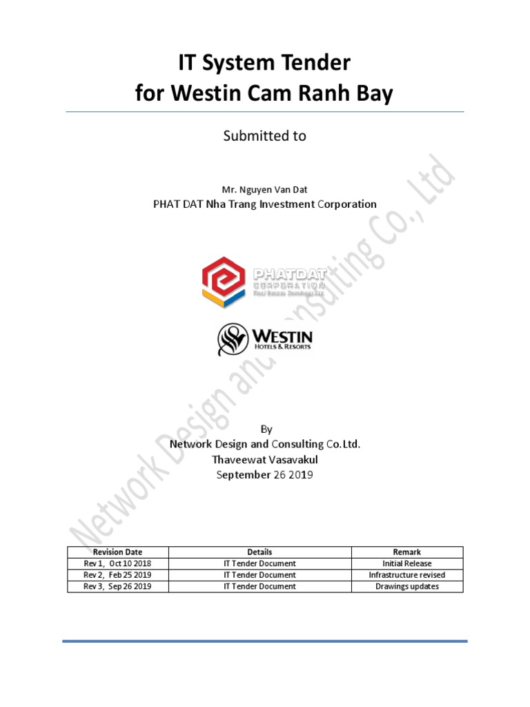 IT Tender for Westin Cam Ranh Bay | PDF | Computer Network | Internet ...