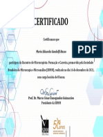 Certificado de participação em encontro de microscopistas
