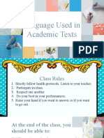 Language Used in Academic Texts