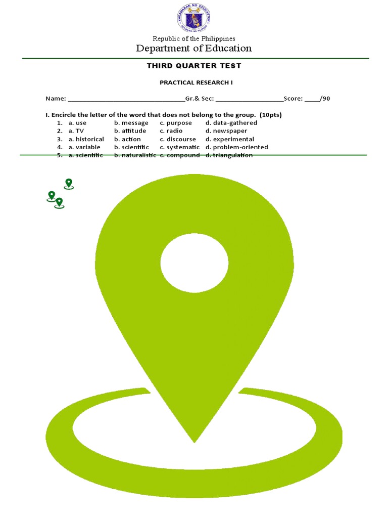 Practical Research I Test for Students | PDF | Validity (Statistics ...