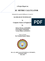 Software Metric Calculator: A Project Report On