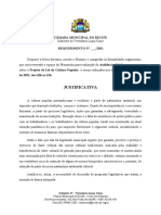 Justificativa: Câmara Municipal Do Recife REQUERIMENTO Nº. - /2021