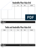 Place Value Grid for Tenths and Hundredths