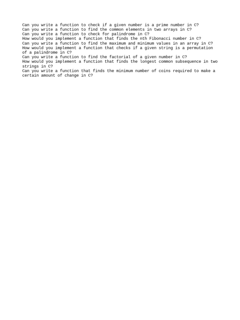 C Interview Questions Pdf