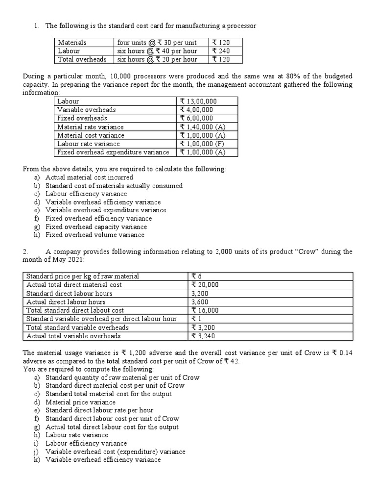 Std costing tough questions pdf cost output economics 