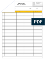 Daftar Hadir Toolbox Meeting