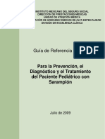 Guía rápida para prevención, diagnóstico y tratamiento de sarampión pediátrico