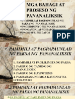 Mga Bahagi at Proseso NG Pananaliksik