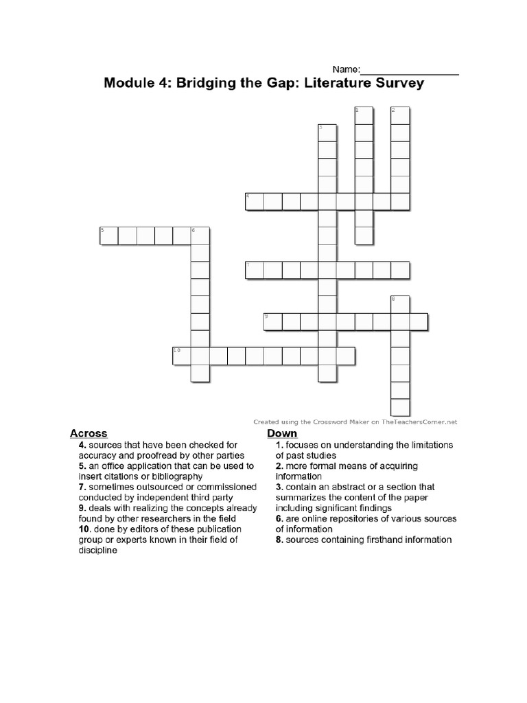 Module4 Crossword PDF