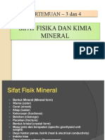 Pertemuan - 3 Dan 4: Sifat Fisika Dan Kimia Mineral