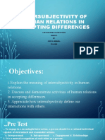 Intersubjectivity of Human Relations in Accepting Differences