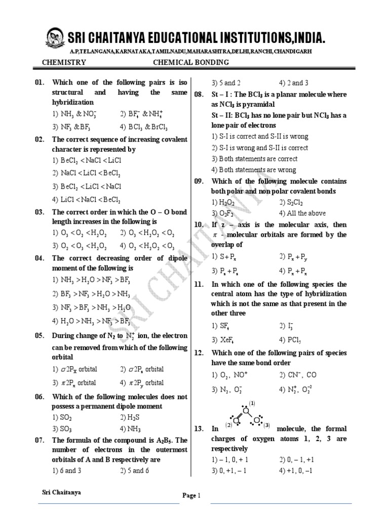 Chemistry - Chemical Bonding | PDF | Chemical Bond | Covalent Bond