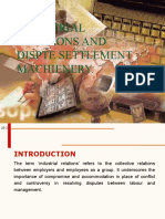 Industrial Relations and Dispte Settlement Machienery