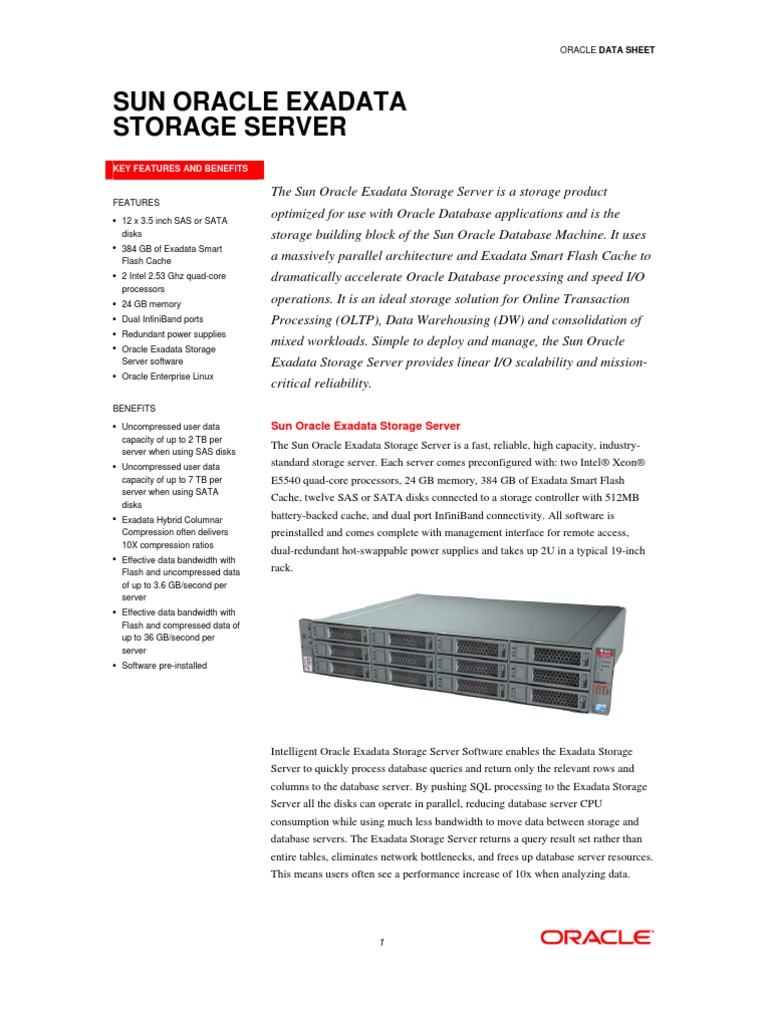 Exadata Datasheet PDF Data Management Computer Engineering