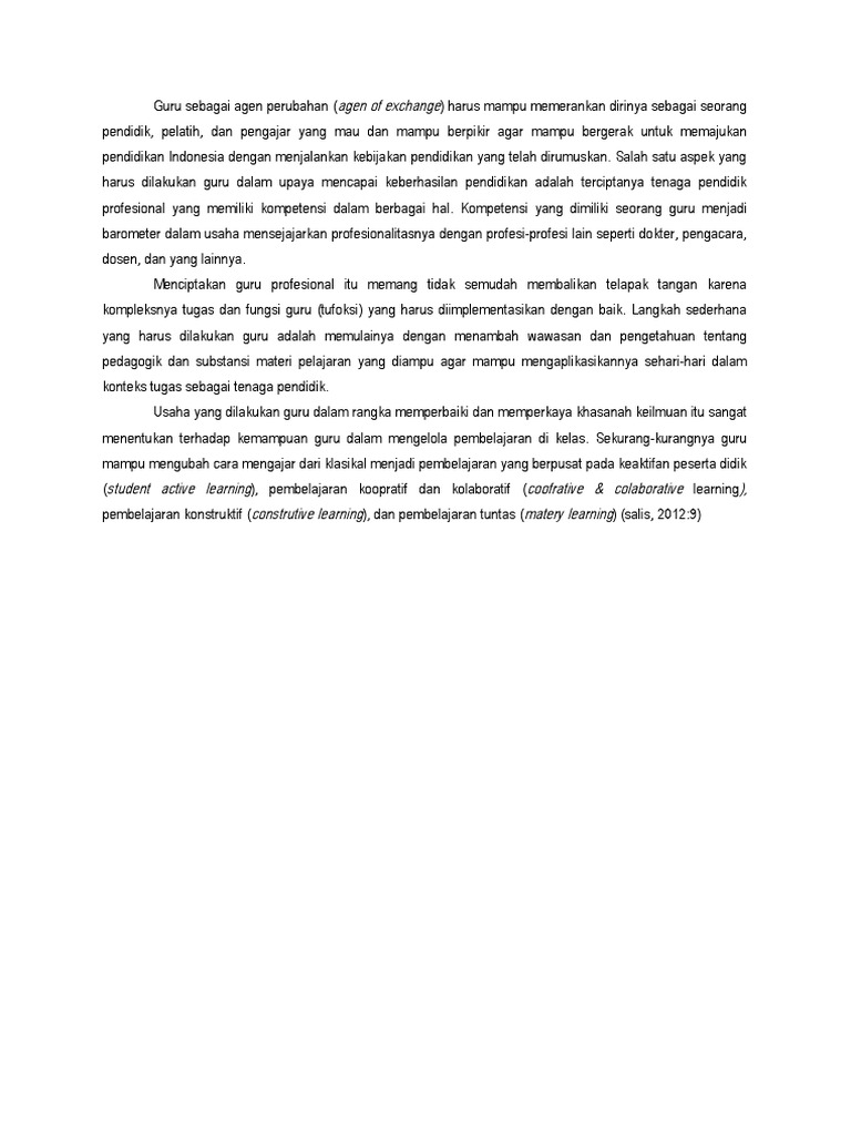 Edukasi sebagai agen perubahan sosial