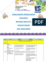 Rancangan Pengajaran Tahunan Bahasa Melayu Tahun Enam SESI 2023/2024