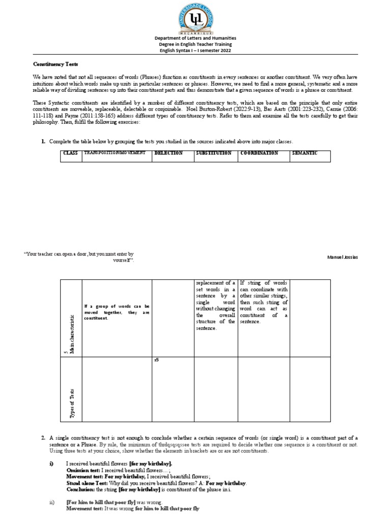 Constituency Test Practice – Constituents and Tests for Constituency ...