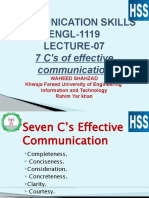 LECTURE 07 7C's of Effective Communication
